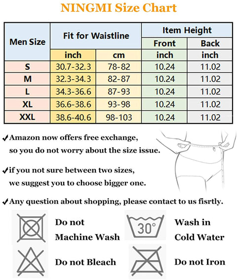 NINGMI Waist Trainer Trimmer for Men - Sweat Sauna Belt Neoprene Slim Belly Band Workout Gym Sport Girdle Shaper Wrap