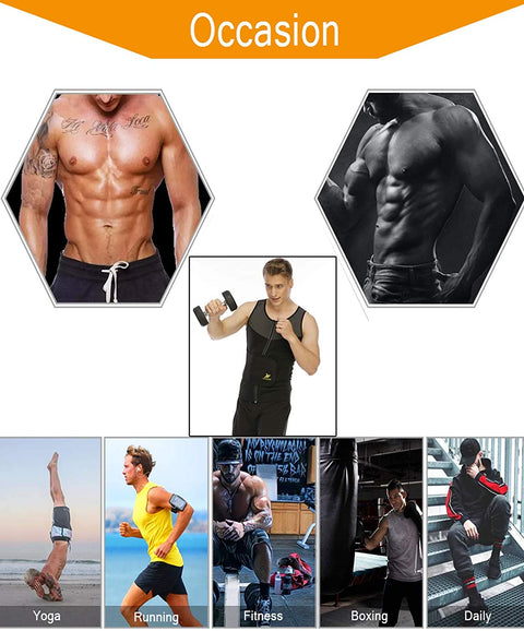 NINGMI Sauna Vest with Waist Trainer for Men 2 in 1 Sweat Workout Jacket Body Shaper Belt Fitness Neoprene Top Sauna Suit