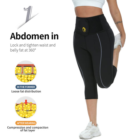 Hot Sauna Weight Loss Sweat Pants Neoprene Slimming Gym Workout High Waist Trainer Leggings Fat Burning Workout Fitness by NINGMI