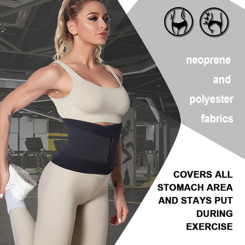 Sweat Belt for Women Waist Trainer Weight Loss Waist Cincher Trimmer Belly Girdles Corset Fat Burner Neoprene Band Sport by NINGMI