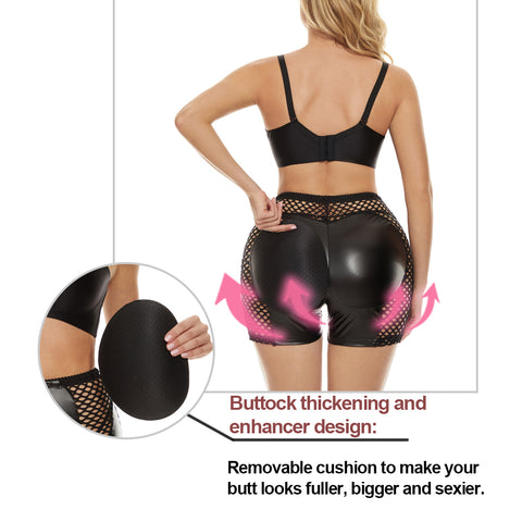 NINGMI Women Removable Pad Hip Lift Body Shaper Panties Butt Enhancer Butt Lifter Shorts Tummy Control Waist Trainer Shapewear