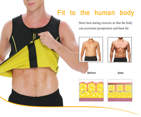 Slimming Waist Trainer Vest Mens Hot Neoprene Workout Gym Weight Loss Shapewear Body Shaper Sauna Sweat Corset Shirt Tops by NINGMI