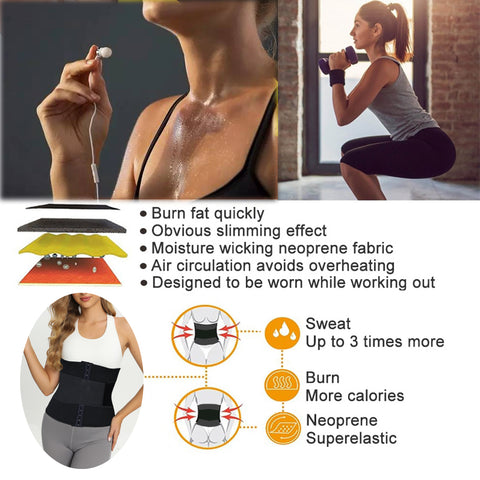 Women Waist Trainer Body Shaper Neoprene Sauna Sweat Workout Slimming Sheath Modeling Trimmer Belt Weight Loss Corset by NINGMI
