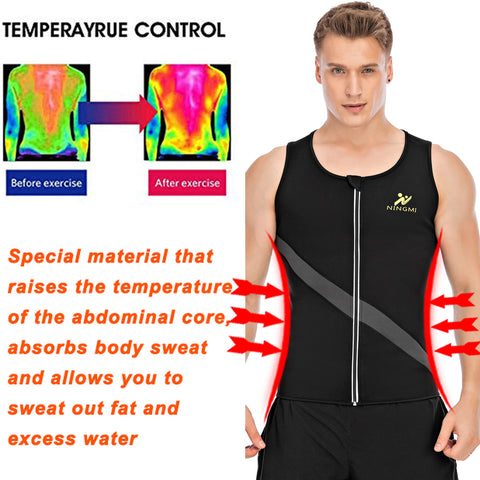 Mens Neoprene Sweat Slimming Tops Waist Trainer Compression Vest Hot Workout Gym Weight Loss Body Shaper Sauna Shapewear by NINGMI