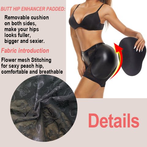 NINGMI Women Hip Enhancer Control Panties Seamless Butt Lifter Push Up Big Fake Ass Body Shaper Mesh Body Shapewear