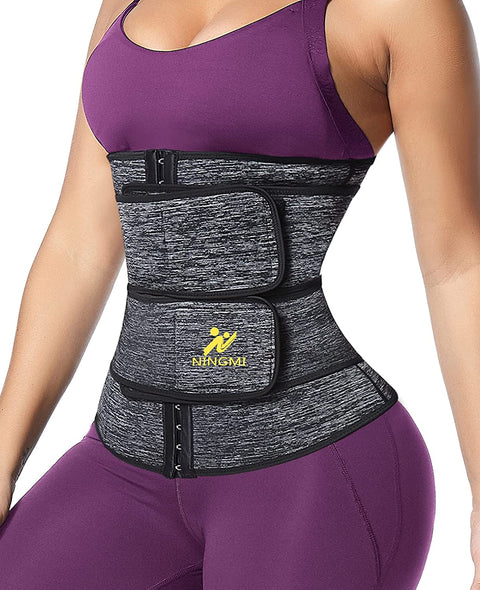 NINGMI Sauna Waist Trainer for Women - Workout Sweat Waist Trimmer Womens Corset Waste Belly Belt Tummy Stomach Wrap Gym