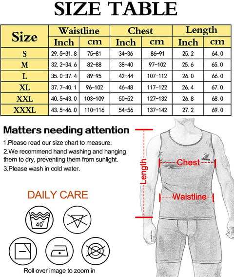 NINGMI Sweat Sauna Vest for Men Waist Trainer Workout Workout Tank Top Slimming Shirt Shaper Jacket Zipper Gym