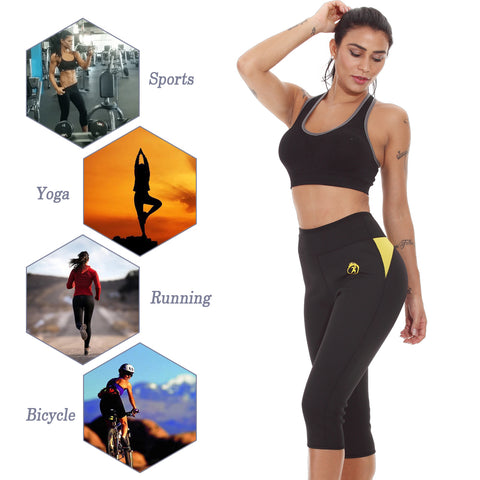 Women Body Shaper Workout Waist Trainer Butt Lifter Tights Capris Hot Pants Tummy Control Panties Hot Neoprene Pants Slim by NINGMI
