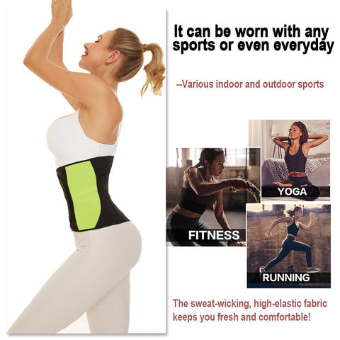 Women Sauna Band Waist Trainer for Weight Loss Neoprene Sweat Girdle Waist Cincher Slimming Corset Belly Belt Body Shaper by NINGMI