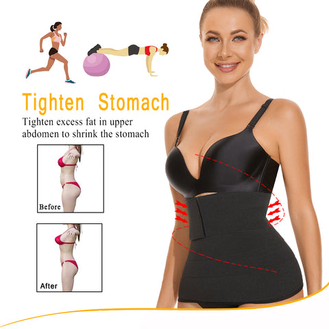 Women Waist Trainer with Wrap for Weight Loss Sauna Belt Corset Fat Burner Girdle Sweat Band Slimming Strap Body Shaper by NINGMI