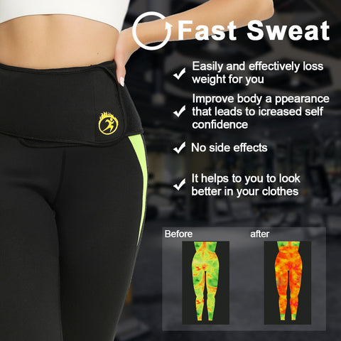 Hot Thermo Neoprene Sauna Women Pants Body Shapers Gym Workout Sweat Sauna Waist Trainer Belt Slimming Leggings Wholesale by NINGMI