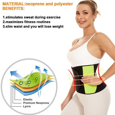 Sauna Band Waist Trainer for Women Weight Loss Belly Belt Waist Cincher Neoprene Slimming Girdle Corset Body Shaper Sport by NINGMI