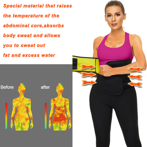 Sauna Strap Waist Trainer for Women Weight Loss Sweat Waist Cincher Slimming Corset Fat Burner Belly Belt Body Shaper by NINGMI
