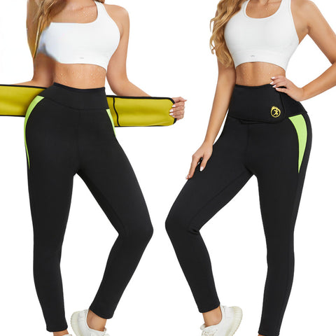 Hot Thermo Neoprene Sauna Women Pants Body Shapers Gym Workout Sweat Sauna Waist Trainer Belt Slimming Leggings Wholesale by NINGMI