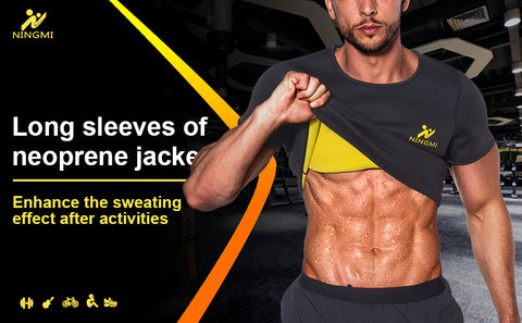 Men Sports Top Neoprene Body Shaper Slim Waist Trainer Fitness Shirt Slimming Vest Belt Corset Mesh Shapewear Yoga Jacket by NINGMI