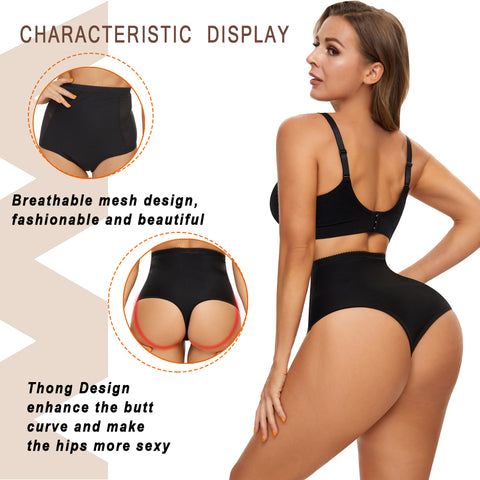 High Waist Cincher Trainer Panties Body Shaper Underwear Tummy Control Thong Shapewear Girdles Slimmer Seamless Thong by NINGMI