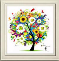 NINGMI Golden panno,Needlework,DIY DMC Cross stitch,Sets For Embroidery kit,four season tree cotton thread home Counted Cross-Stitching