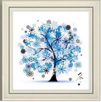 NINGMI Golden panno,Needlework,DIY DMC Cross stitch,Sets For Embroidery kit,four season tree cotton thread home Counted Cross-Stitching