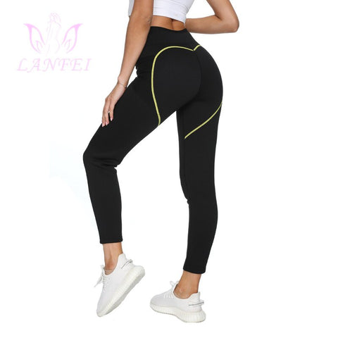 Sauna Slimming Pant Women High Waist Trainer Neoprene Legging Shaper Capris Hot Thermo Sweat Gym Workout Fitness Trousers by NINGMI