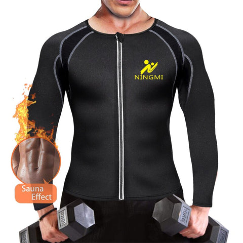 Sport Shirts Hot Body Shaper Corset Tracksuit Mens Weight Loss Neoprene Sauna Shapewear Slim Waist Trainer Body Shapers by NINGMI