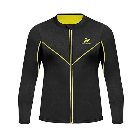 Sports Top Waist Trainer Slimming Body Shaper Neoprene Sauna Vest Shapewear Fitness Tight Gym Shirt Zipper Jacket by NINGMI