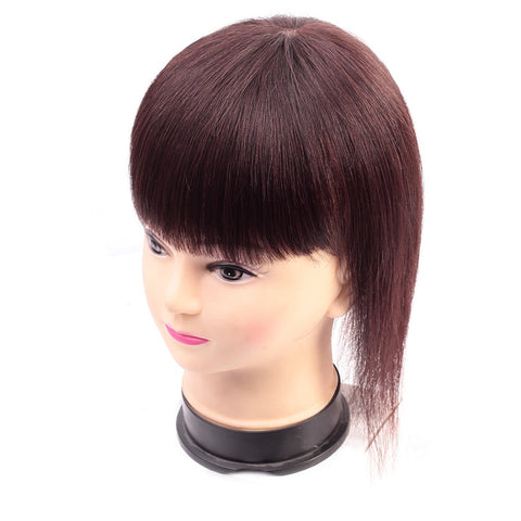 NINGMI False Hair Fringe With 3 Clips Natural Hair Bangs Hair Topper Human Hair False Bangs Overhead Clip In Hairpiece Bangs