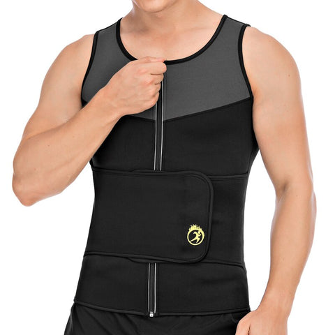 Sports Shirt Mens Slimming Vest Fitness Tights Weight Loss Neoprene Sauna Waist Trainer Body Shapers Breathable Tank Top by NINGMI