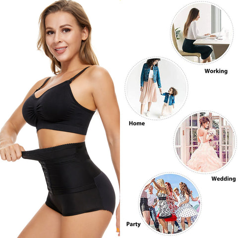 NINGMI Women High Waisted Underwear Bodi Shaper Lingerie Slimming Butt Lifter Shapewear Tummy Control Panties Fajas Bodysuit