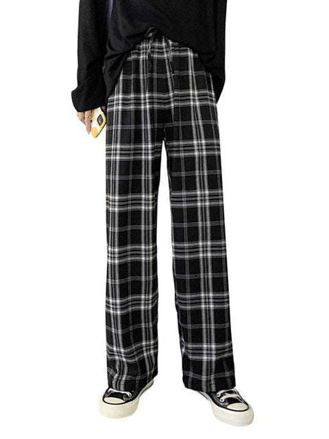 NINGMI Cargo Pants for Women Casual Loose Wide Leg Trousers Ins Retro Teens Straight Trousers