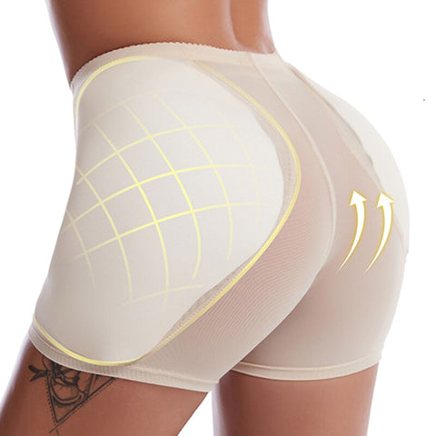 NINGMI Women Low Waist Hip Enhancer Shaper Fake Ass Panties Foam Padded Butt Lifter Booty Underpants Women Cotton Shapewear