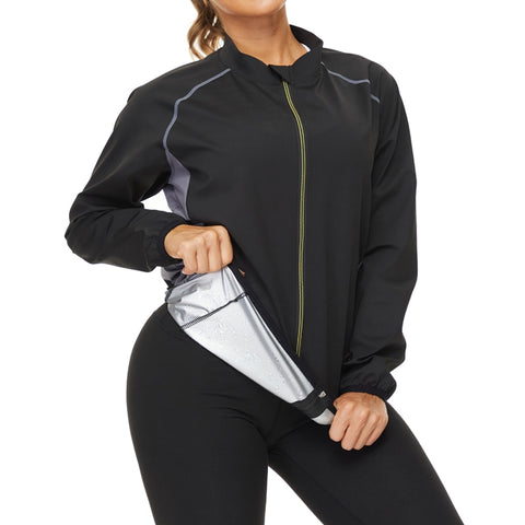 Women Body Shaper Sauna Shirt for Weight Loss Waist Trainer Sweat Shirt Fitness Fat Burning Sauna Jecket by NINGMI