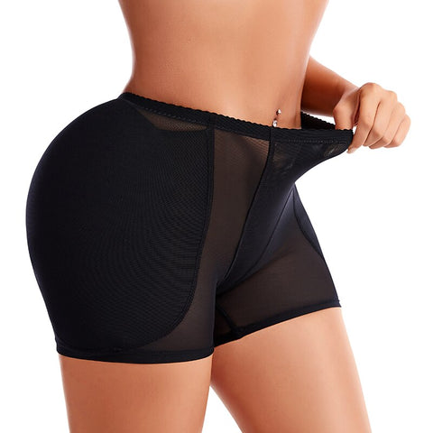 NINGMI Women Low Waist Hip Enhancer Shaper Fake Ass Panties Foam Padded Butt Lifter Booty Underpants Women Cotton Shapewear