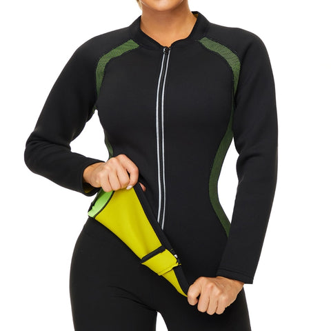 Women Shapewear Sauna Shirt  for Weight Loss Waist Trainer Sweat Shirt Fitness Body Shaper Fat Burning Sauna Jecket by NINGMI