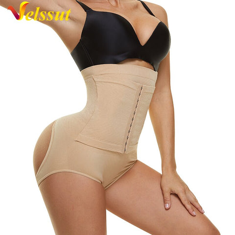 NINGMI Women Butt Lifter Shaper Panties Woman Midle Waist Belly Shapers Corset Slimming Femme Corrective Body Shapewear