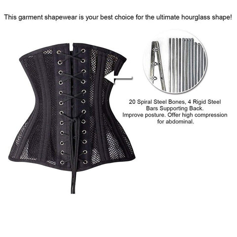 NINGMI Women Gothic Corset Sexy Underbust Corset Top Curve Shaper Breathable Slimming Belt Waist Trainer