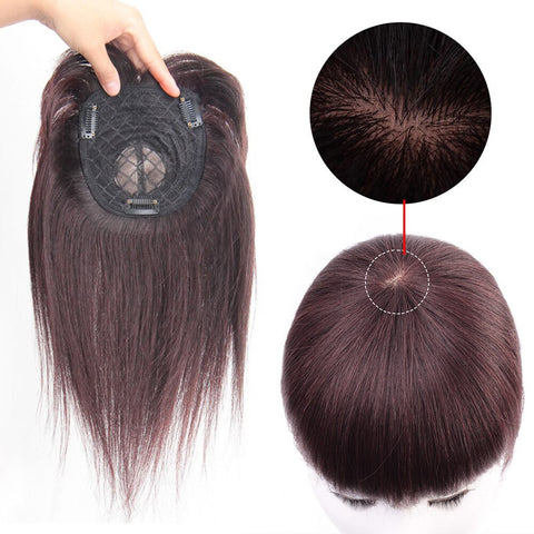 NINGMI False Hair Fringe With 3 Clips Natural Hair Bangs Hair Topper Human Hair False Bangs Overhead Clip In Hairpiece Bangs