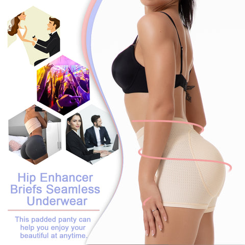 NINGMI Women Tummy Control Butt Lifter Panties Waist Trainer Slimming Sexy Underwear Padded Butt Lifter Body Shaper Fake Buttock