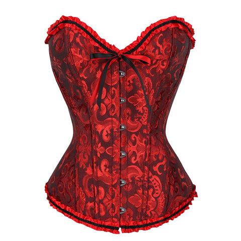 NINGMI Women Bodices Bustier Corset Sexy Waist Slimming Overbust Steampunk Tops Vintage