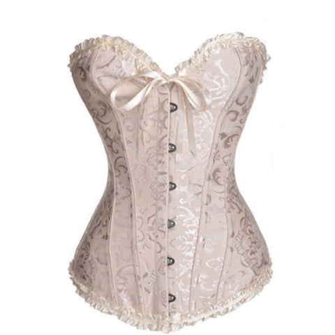 NINGMI Women Bodices Bustier Corset Sexy Waist Slimming Overbust Steampunk Tops Vintage