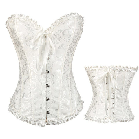 NINGMI Women Bodices Bustier Corset Sexy Waist Slimming Overbust Steampunk Tops Vintage