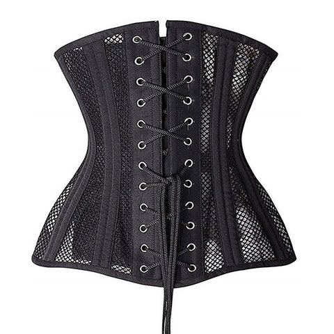 NINGMI Women Gothic Corset Sexy Underbust Corset Top Curve Shaper Breathable Slimming Belt Waist Trainer