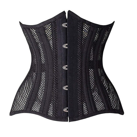 NINGMI Women Gothic Corset Sexy Underbust Corset Top Curve Shaper Breathable Slimming Belt Waist Trainer