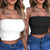 NINGMI Womens Bandeau Tops Sexy Strapless Off Shoulder Crop Tube Top Solid Color Stretchy Bandeau Seamless Casual Basic Breast Wrap No-Padded Bra