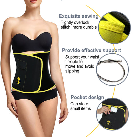 Sauna Band Waist Trainer for Women Neoprene Sweat Belt Weight Loss Waist Cincher Slimming Body Shaper Corset Girdle Sport by NINGMI
