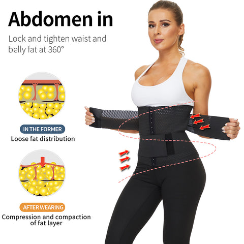 Woemns Waist Trainer Corset Trimmer Belt Slimming Body Shaper Belly Reduction Sauna Hot Sweat Girdle Workout Lose Weight by NINGMI