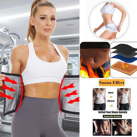 Women Sweat Corset Belt Sweat-Shaping Zipper Pocket Slimming Polyester Workout Gym Waist Trainer Weight Loss Body Shaper by NINGMI