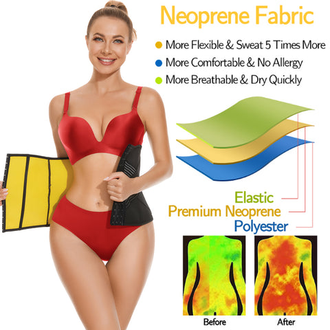 Waist Trainer Corset Women Fat Burning Sauna Belt for Weight Loss Firm Support Waist Cincher Fitness Slimming Belt by NINGMI