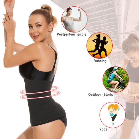 Sweat Wrap Waist Trainer for Women Cincher Trimmer Belly Belt Girdle Corset Body Shaper Slimming Band Fat Burner Strap by NINGMI