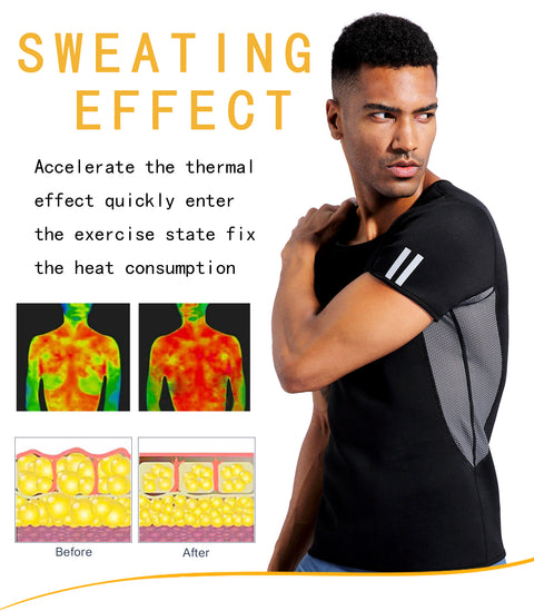 Mens Neoprene Sauna Sweat Suits Vest Body Shaper Gym Slimming Top Fitness Shirt Waist Trainer Shirts TankTops Shapewear by NINGMI