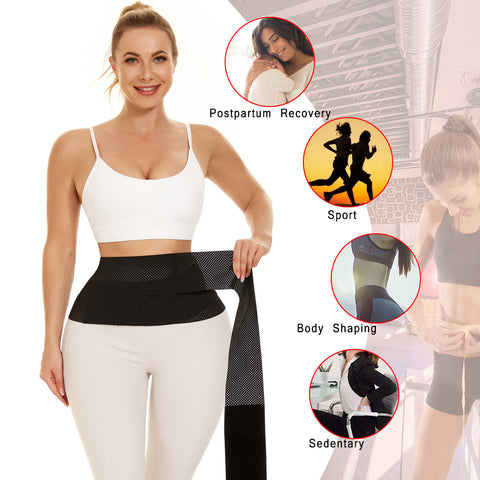 Women Waist Trainer for Slimming Bandage Wrap Weight Loss Belt Band Fajas Waist Cincher Trimmer Fat Burner Body Shaper by NINGMI
